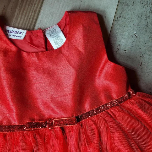 BLUEBERi boulevard Formal Red Polka Dot Tulle Girls Dress Size 24 Months NWOT - Picture 12 of 16